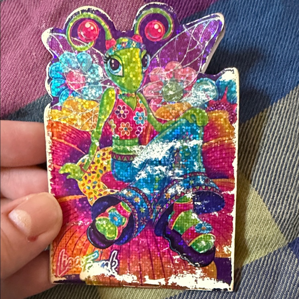 Vintage LISA FRANK Holographic Vibrant Rainbow Colorful Fantasy Small Notepad